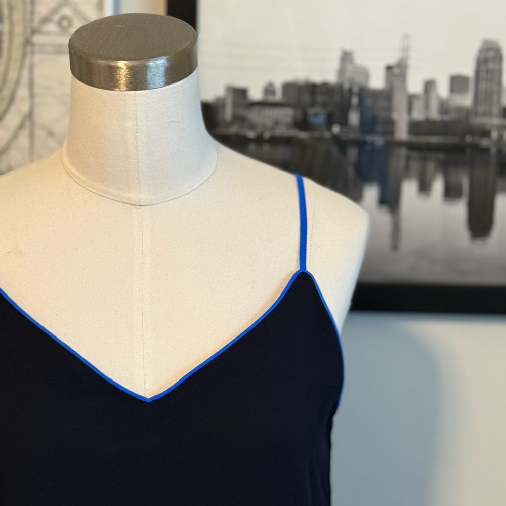 NWT Banana Republic navy with royal blue piping spaghetti strap tank size XS
